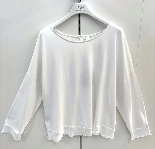 Deck Satin Trim Top - Bianco