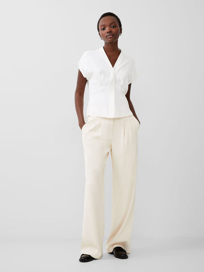 French Connection Carman Crepe Blouse - Summer White