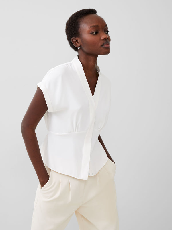 French Connection Carman Crepe Blouse - Summer White