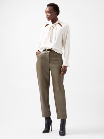 French Connection Carmen Crepe Tie Blouse - Cream