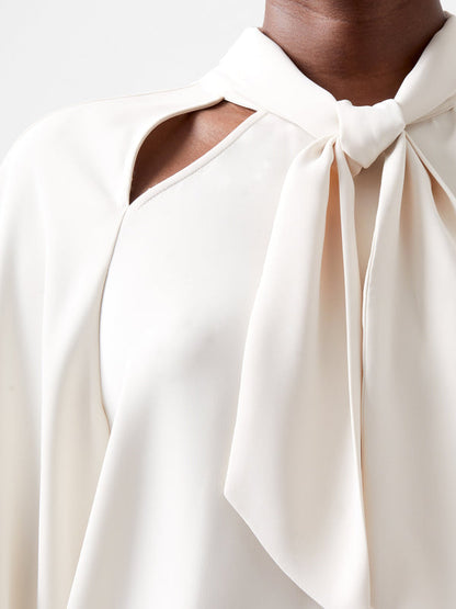 French Connection Carmen Crepe Tie Blouse - Cream