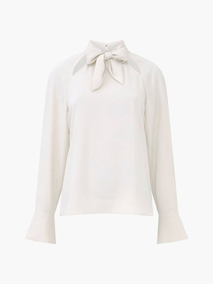 French Connection Carmen Crepe Tie Blouse - Cream