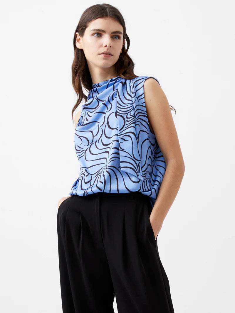 French Connection Eliza Printed Top - Blue