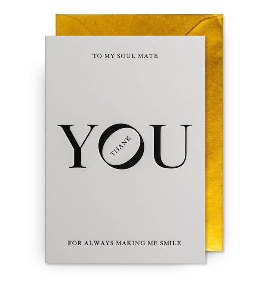 To My Soul Mate, Thank You - Card