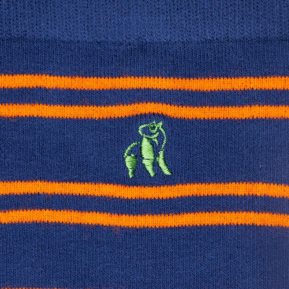 Swole Panda Bamboo Socks - Navy & Orange Stripes