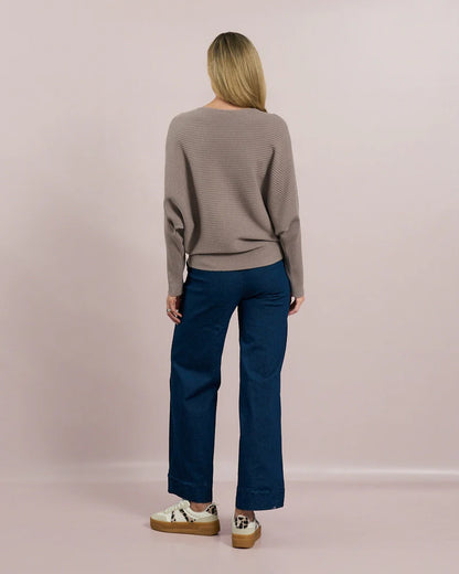Deck Ribbed Batwing Knit - Taupe