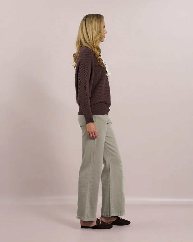 Deck Ribbed Batwing Knit - Choko