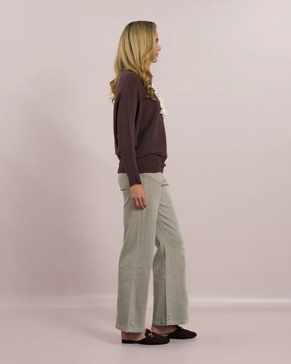 Deck Ribbed Batwing Knit - Choko