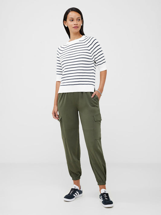 French Connection Lilly Mozart Striped Short Jumper- Utility Blue