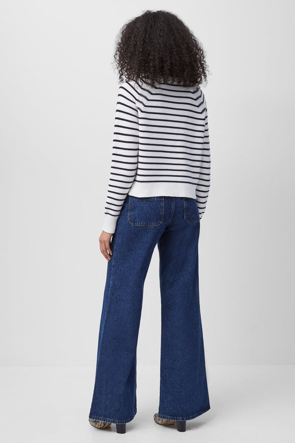 French Connection Lilly Mozart Crew Neck Jumper - Utility Blue