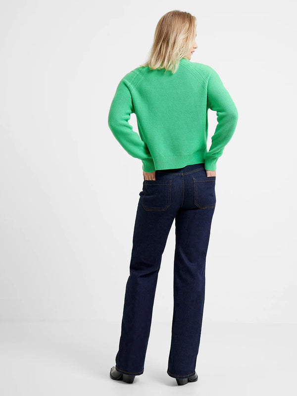 French Connection Lily Mozart Crew Neck Jumper - Poise Green