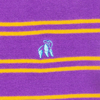 Swole Panda Bamboo Socks - Purple & Yellow Striped