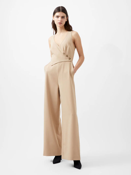 French Connection Azra Twill Jumpsuit - Incense Brown