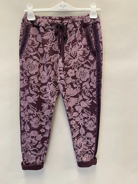 Deck Floral Jogger - Mulberry