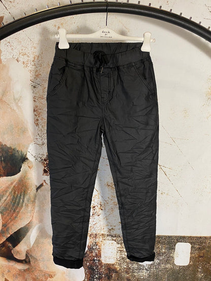 Deck Pleather joggers - Black