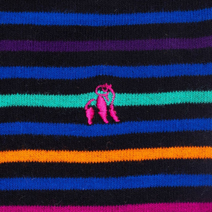 Swole Panda Bamboo Socks - Navy & Lime Stripes