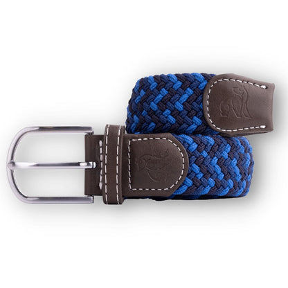 Swole Panda Woven Belt - Navy / Blue Zigzag