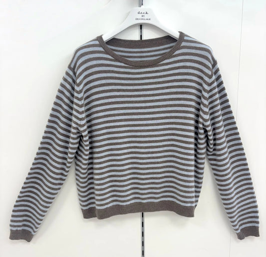 Deck Striped Round Neck Jumper - Blue