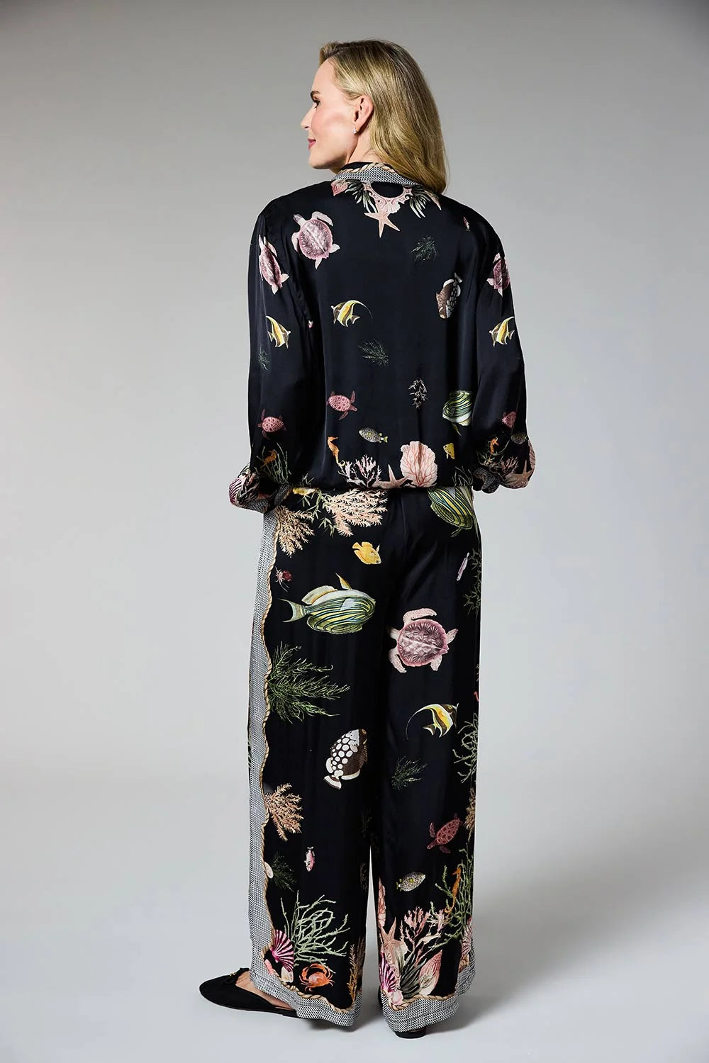 Deck Printed Bomber Jacket - Black Fish