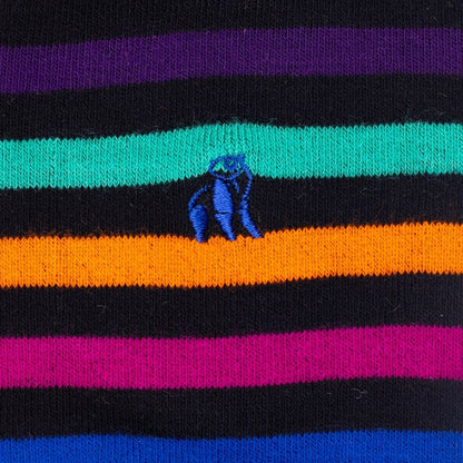 Swole Panda Bamboo Socks - Black Multi striped