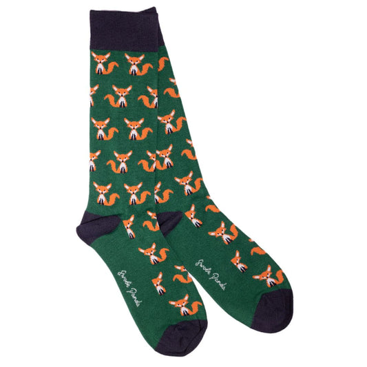 Swole Panda Bamboo Socks - Mr Fox Green