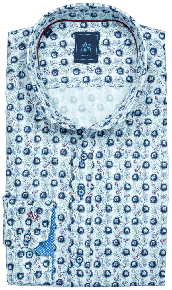 Andre Cintra Floral Pattern Shirt - Burgundy