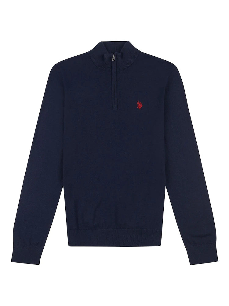 U.S Polo Assn. French Rib 1/4 Funnel -  Dark Sapphire Navy