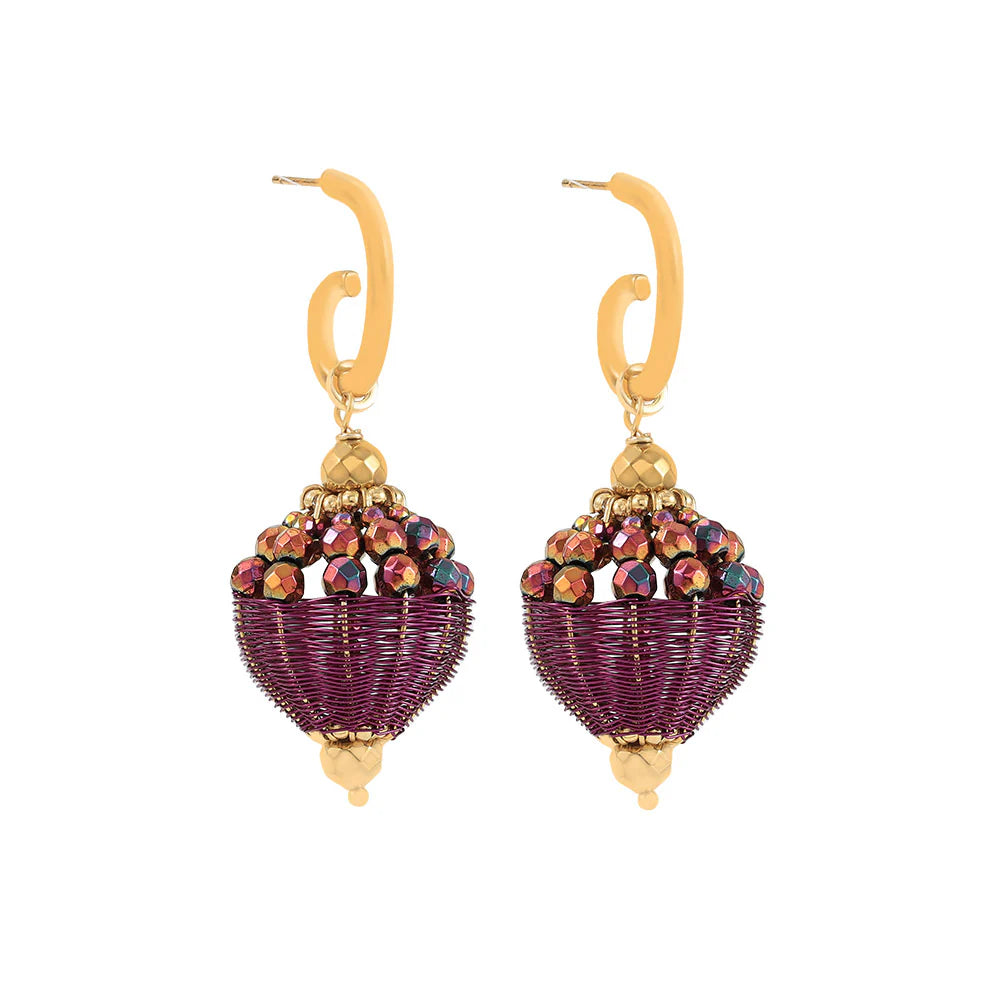 Knight & Day Alena Amethyst Gold Drop Earrings