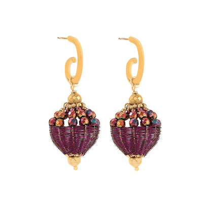 Knight & Day Alena Amethyst Gold Drop Earrings