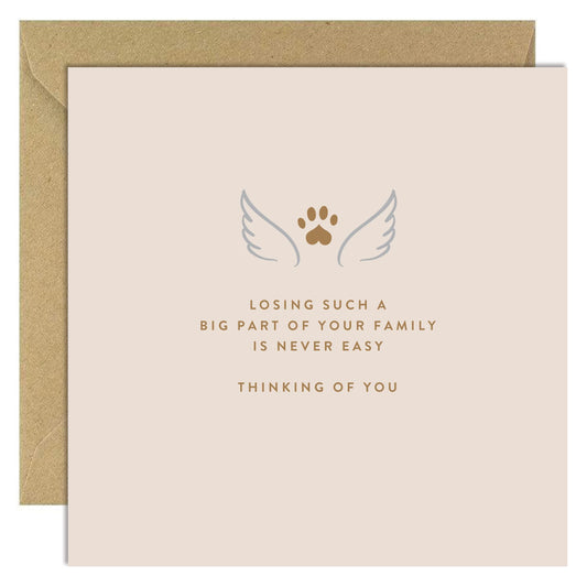 Bold Bunny Card - 'Losing Such A Big Part Of Your Family Is Never Easy, Thinking Of You
