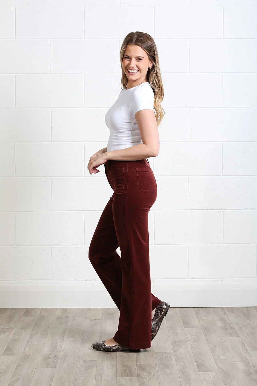 Rant & Rave Bridget Cord Wide - Terracotta