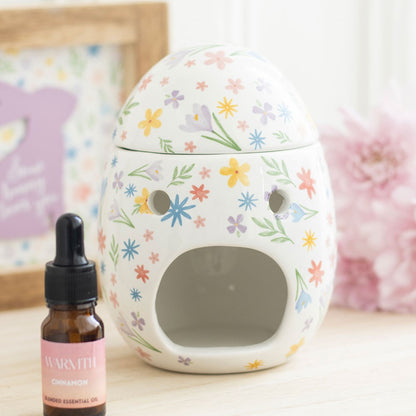 Spring Floral Egg Ceramic Oil Burner and Wax Warmer