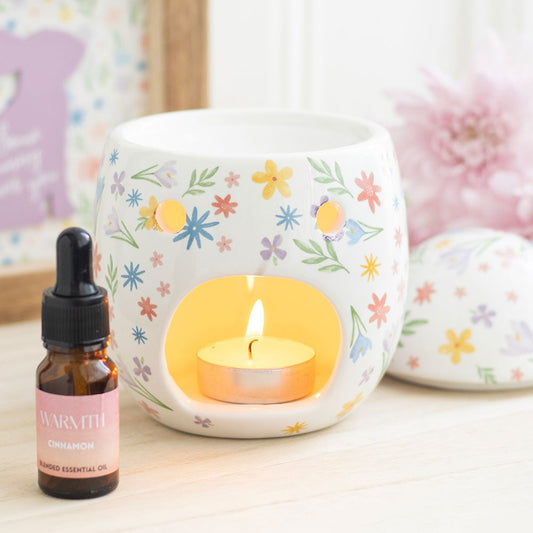 Spring Floral Egg Ceramic Oil Burner and Wax Warmer