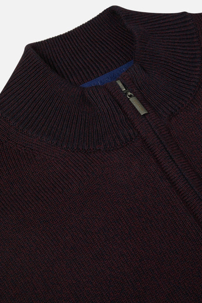 Benetti Brosna  1/4 Zip Sweater - Bordo