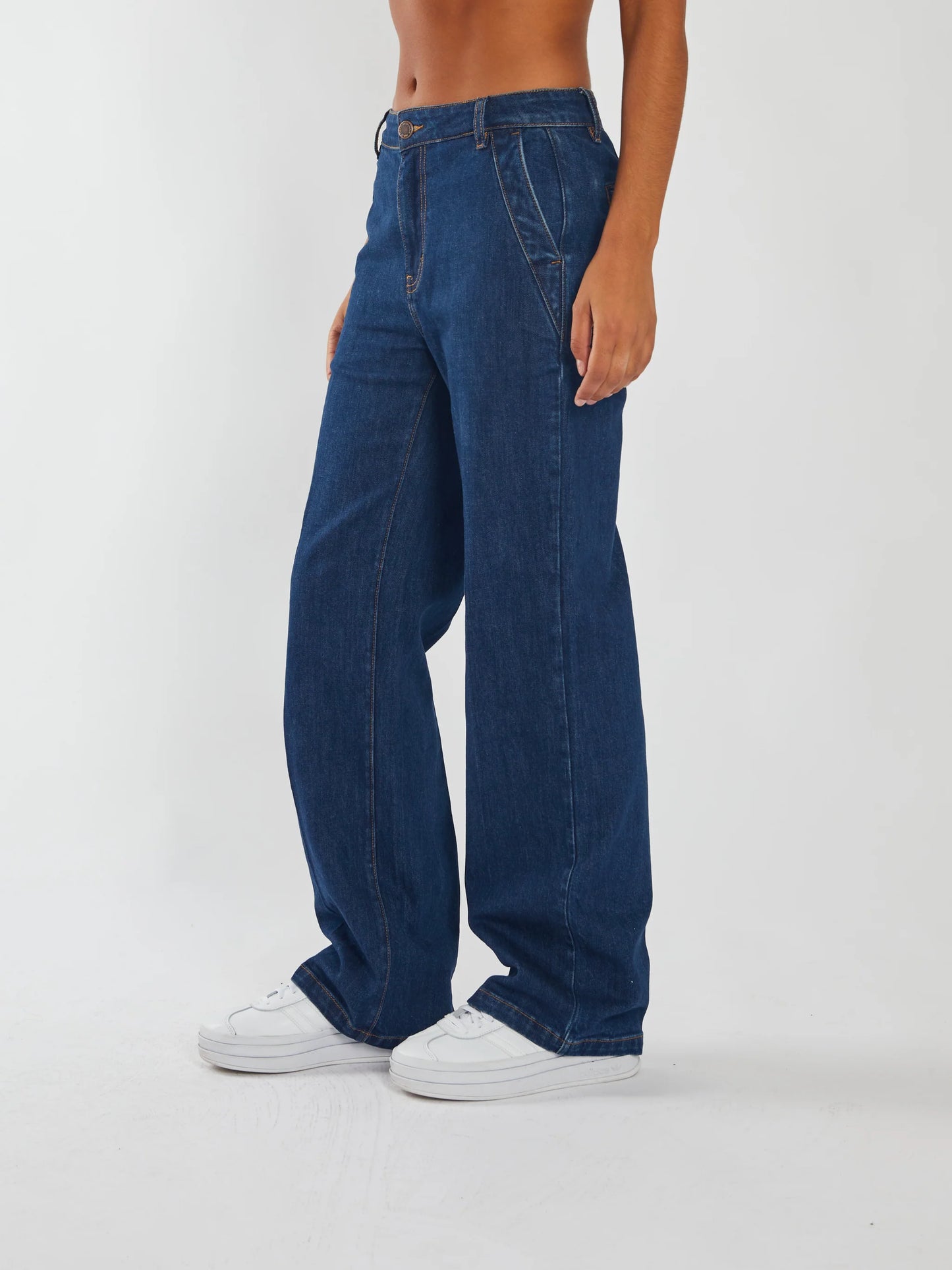 Diesel Cara Wide Leg Denim - Blue Indigo