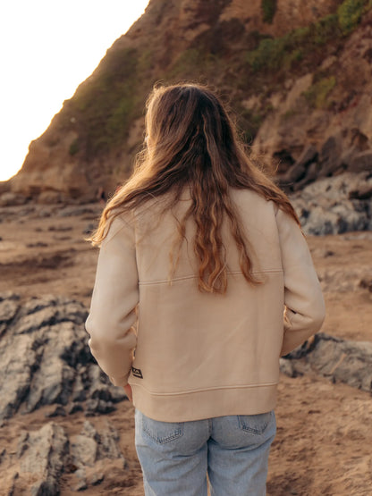 Bleubird Cropped Bracken Quarter Zip -Sand