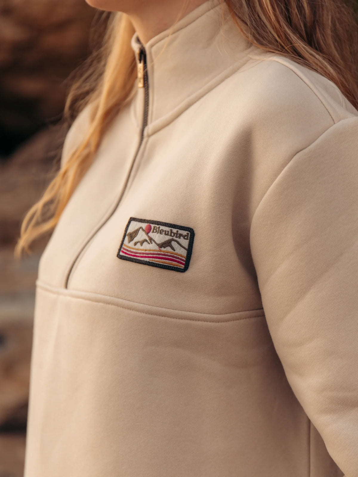 Bleubird Cropped Bracken Quarter Zip -Sand