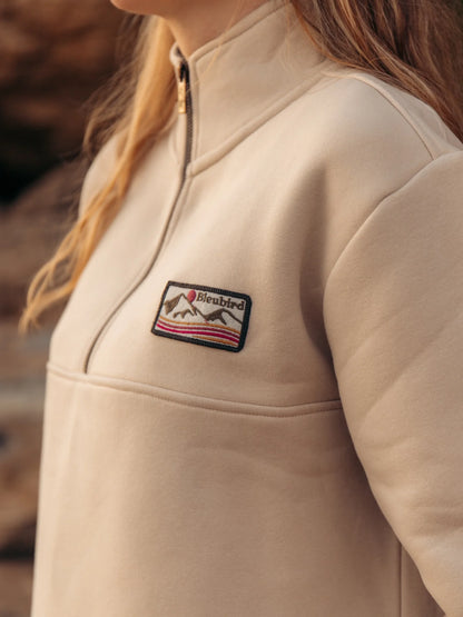 Bleubird Cropped Bracken Quarter Zip -Sand