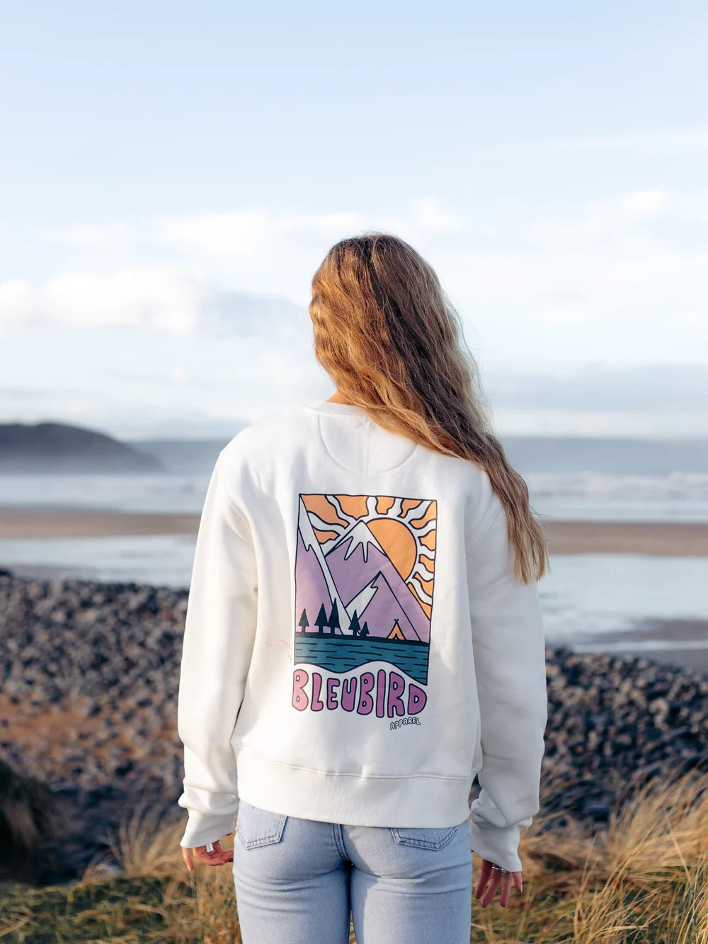 Bleubird Solace Cropped Crew - White