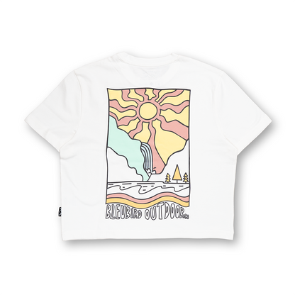 Bleubird Canyon Cropped Tee - White