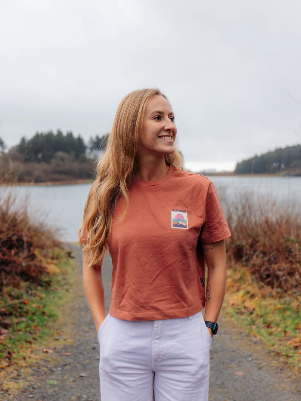 Bleubird Everline Cropped T-Shirt - Clay