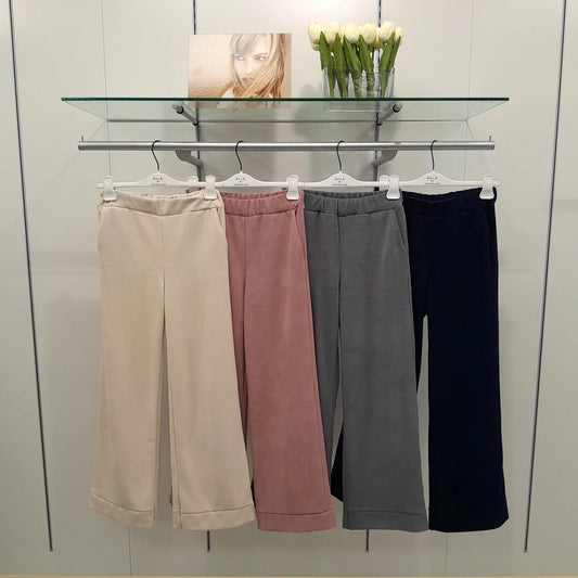 Deck Wide Leg Corduroy Pants - Grey