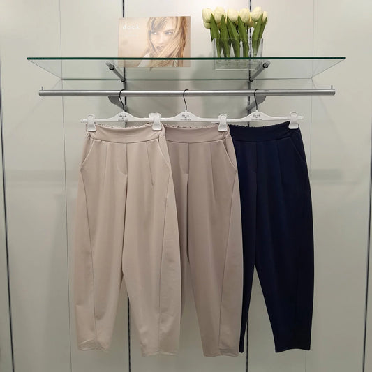 Deck Barrel Leg Trousers- Cream