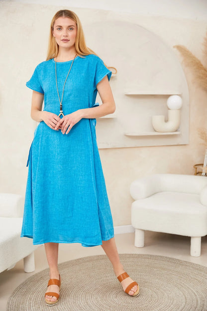 ART Side Tie Dress - Blue