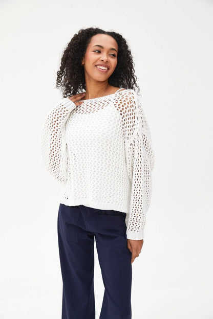 ART Crochet Knit Top - White