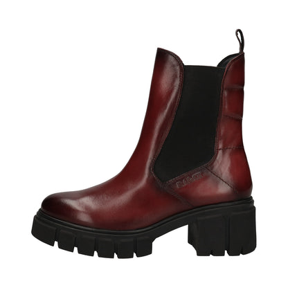 Bagatt Leather Platform Ankle Boot -Oxblood Red