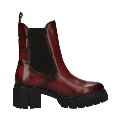 Bagatt Leather Platform Ankle Boot -Oxblood Red