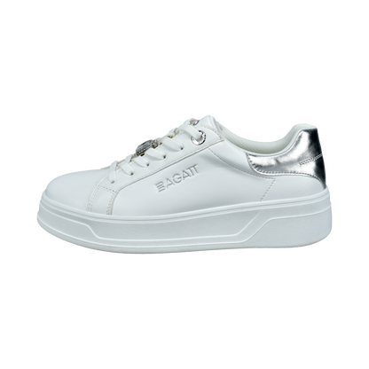 Bagatt Silver Heel Sneaker - White