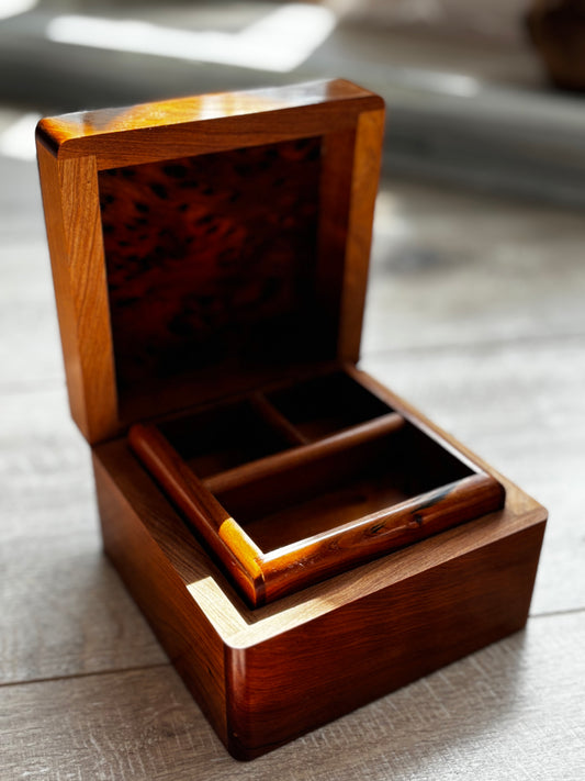 Handmade Wooden Square Jewellery Box