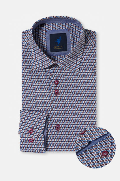 Benetti David Modern Fit Shirt - Bordo
